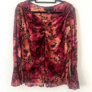 Y2K Venezia Sz 14 16 L XL Velvet Burnout Whimsigoth‎ Fairy Festival Paisley Top